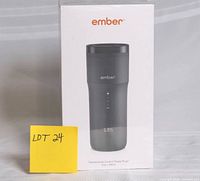 Front of sealed Ember travel mug box showing product image and capacity