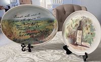 Overview of both ceramic pieces on stands