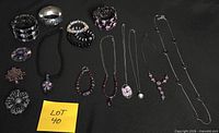Full lot overview showing all jewelry pieces laid out