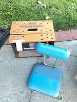 Workbench and stool from above showing overall lot