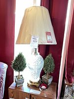 Full view of lamp with shade