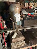 Overall view of Dunlap drill press showing base, column and head