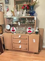 Full view of buffet sideboard with glass hutch