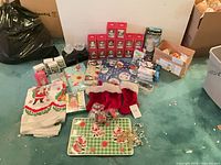 Group shot of all holiday items on floor