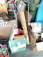 Group view showing Organize-it shelving box, bamboo shade, bulbs