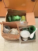 Three boxes showing all items together