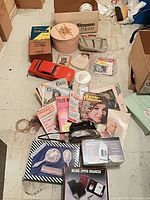 Overview of all items laid out on floor