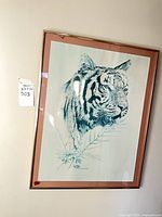 Full framed tiger print on wall