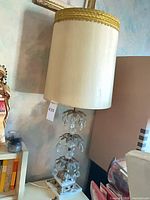 Full view of lamp with shade showing overall design and height