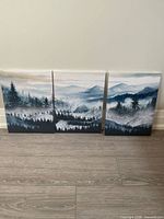 All three canvas prints side by side against wall