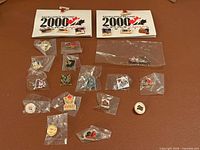 Group of assorted Canadian hockey pins with two carded 'Excellence Beyond 2000' pins and numerous bagged pins