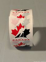 Front view of sticker roll showing repeated Hockey Canada logos