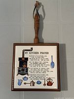 Front view showing full prayer and graphics