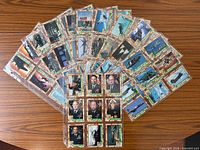 Fan-display of entire card set in plastic pages