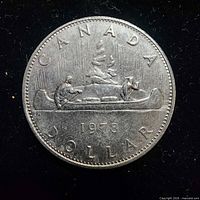 Reverse showing CANADA, Voyageur canoe design and 1978 date