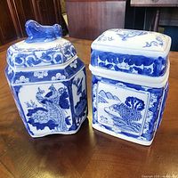 Both lidded jars front view