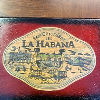 Top view showing San Cristobal de La Habana graphic on lid