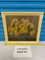 Frontal view of framed oil painting showing full composition and frame