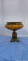 Full view of compote bowl showing glass pattern and pedestal