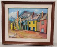 Full view of framed oil painting