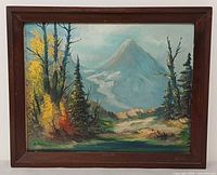Framed oil painting front view