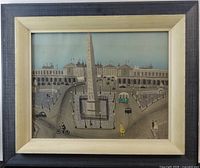 Front view of framed lithograph showing artwork and frame