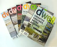 Front covers of six Dwell magazines fanned out