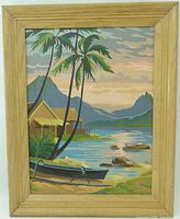 Front view of framed paint-by-number showing full artwork and frame