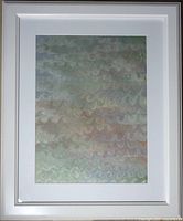 Full view of framed marbled paper artwork