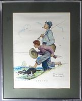 Frontal view of framed Norman Rockwell print