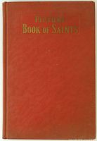 Front cover of red cloth hardcover titled Picture Book of Saints