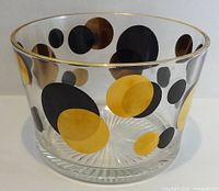 Overall view showing Eclipse pattern polka dots and gold rim