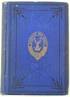 Front cover showing blue cloth with gilt crest and decorative border