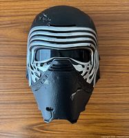 Front view of Kylo Ren electronic mask showing overall condition and paint details
