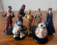 Front view of all seven figures