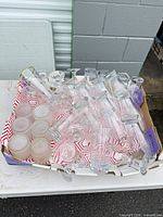 Tray containing assorted glassware types