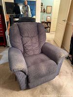 Front view of La-Z-Boy recliner upright