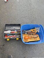 Toolbox and tote showing overall contents