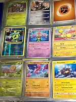 Page showing mix of reverse holo Toadscruel, Gourgeist, Oricorio, plus commons and trainers