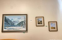 Group shot of all three framed paintings on wall