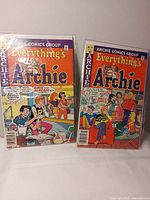 Front view of two bagged Everything's Archie comic books