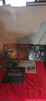Group shot of all six Aerosmith LPs laid out