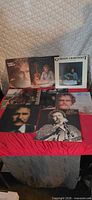 All eight Gordon Lightfoot LPs displayed: three propped at back, five laid flat