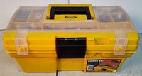 Closed yellow Omega toolbox front view