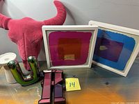 Group shot showing all decor items on tabletop