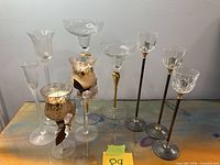 All nine candle holders arranged together