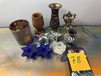 All ten decor items grouped on table