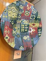 Front view showing full Southwestern pattern and shallow concave