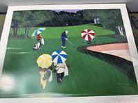 Full view of golf scene print with white border