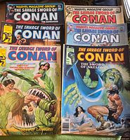 Group shot of all six Savage Sword of Conan comics